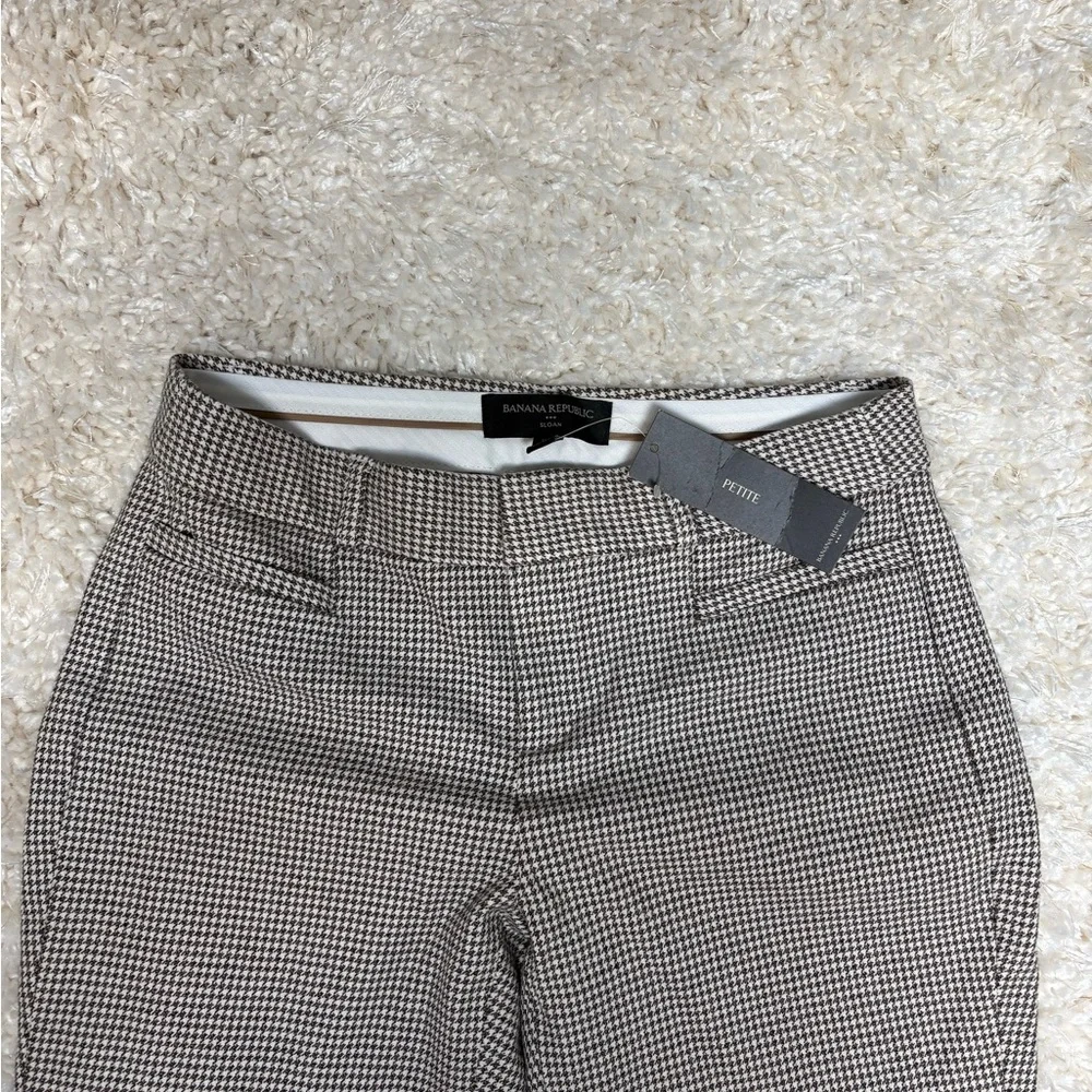Banana Republic pants, brown and white pattern, petite XXS, brand new with tags - Picture 2 of 5